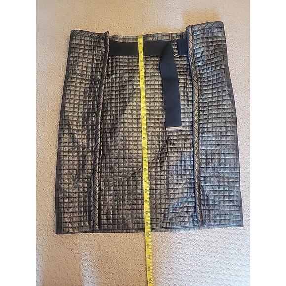 Rare Cop Copine Metallic Quilted Skirt Size 36 US 6 - Picture 1 of 8